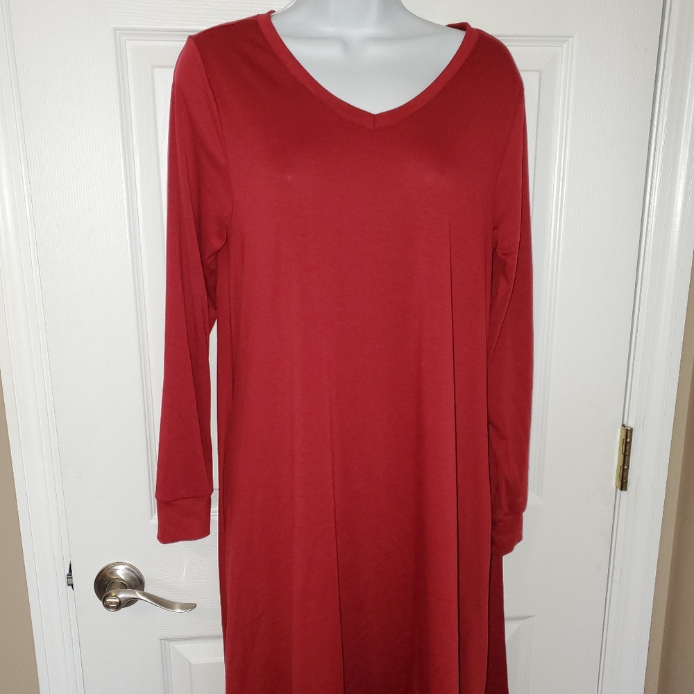 Lularoe Wine Color Emily Dress Sz S